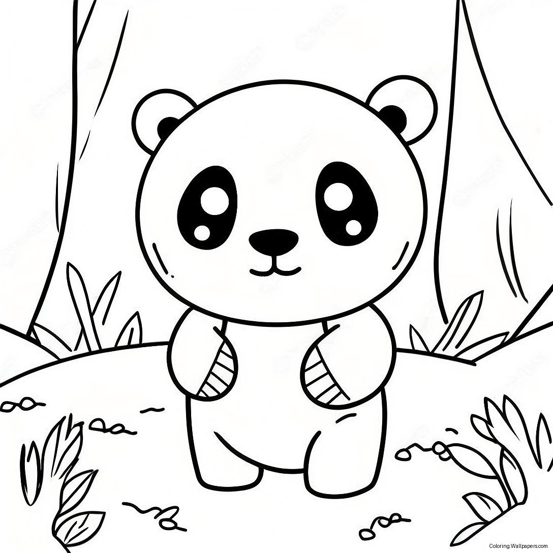 Página Para Colorir Do Panda Do Minecraft Fofo Na Floresta 51299