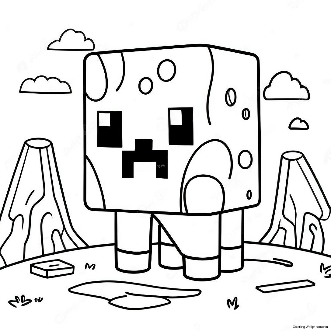 Página Para Colorear De Slime De Minecraft Adorable 40517