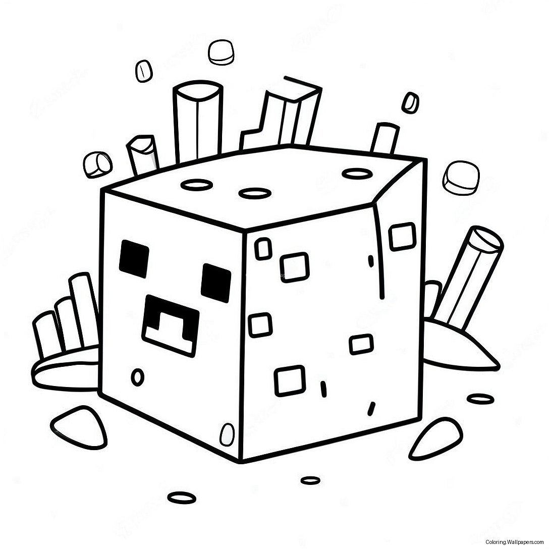 Cute Minecraft Slime Coloring Page 40520