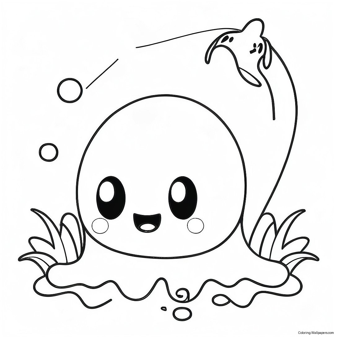 Cute Mini Halloween Ghost Coloring Page 49830