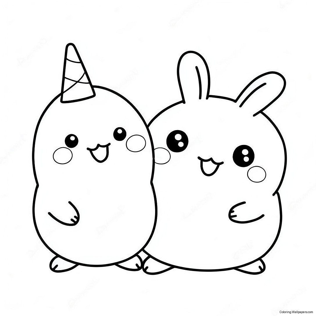 Cute Molang And Piu Piu Coloring Page 8230