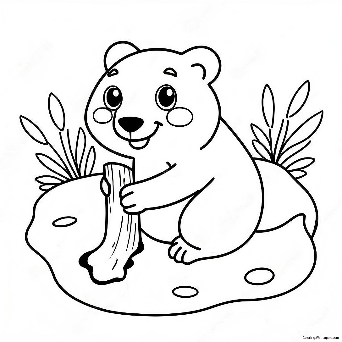 Cute Mole Digging Underground Coloring Page 57444