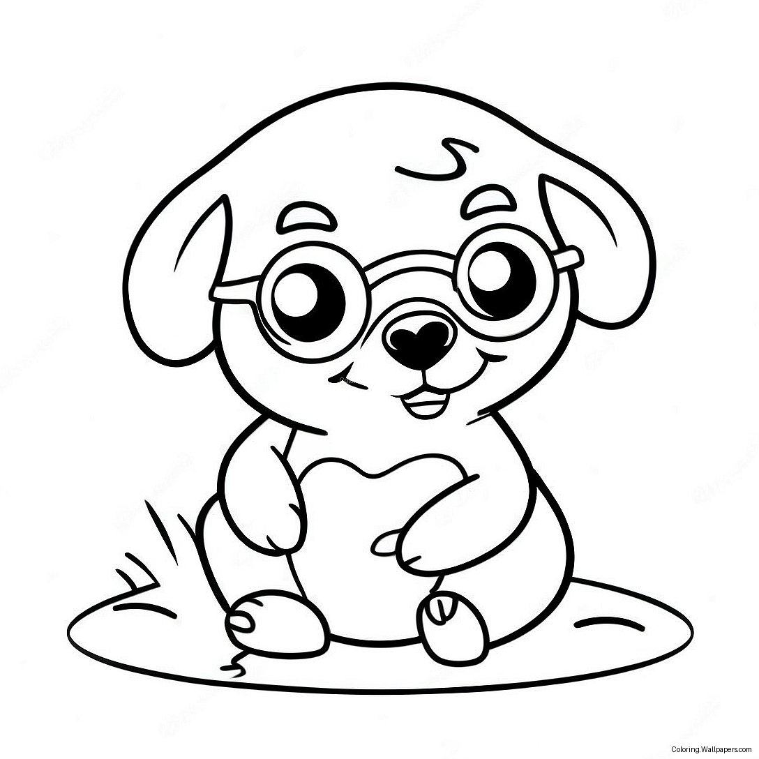 Cute Mole With Glasses Coloring Page 52537