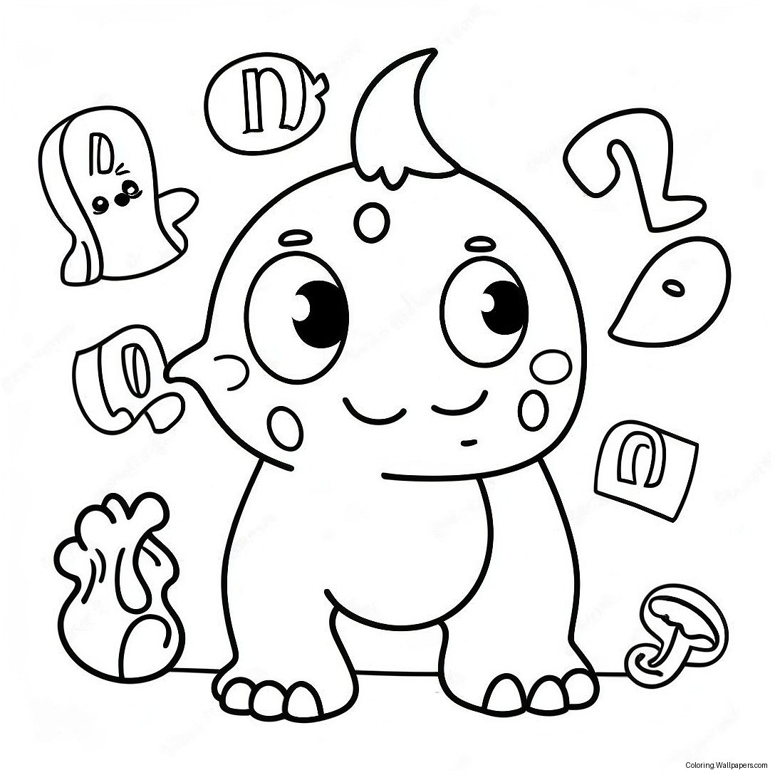 Cute Monster Letters Coloring Page 54428