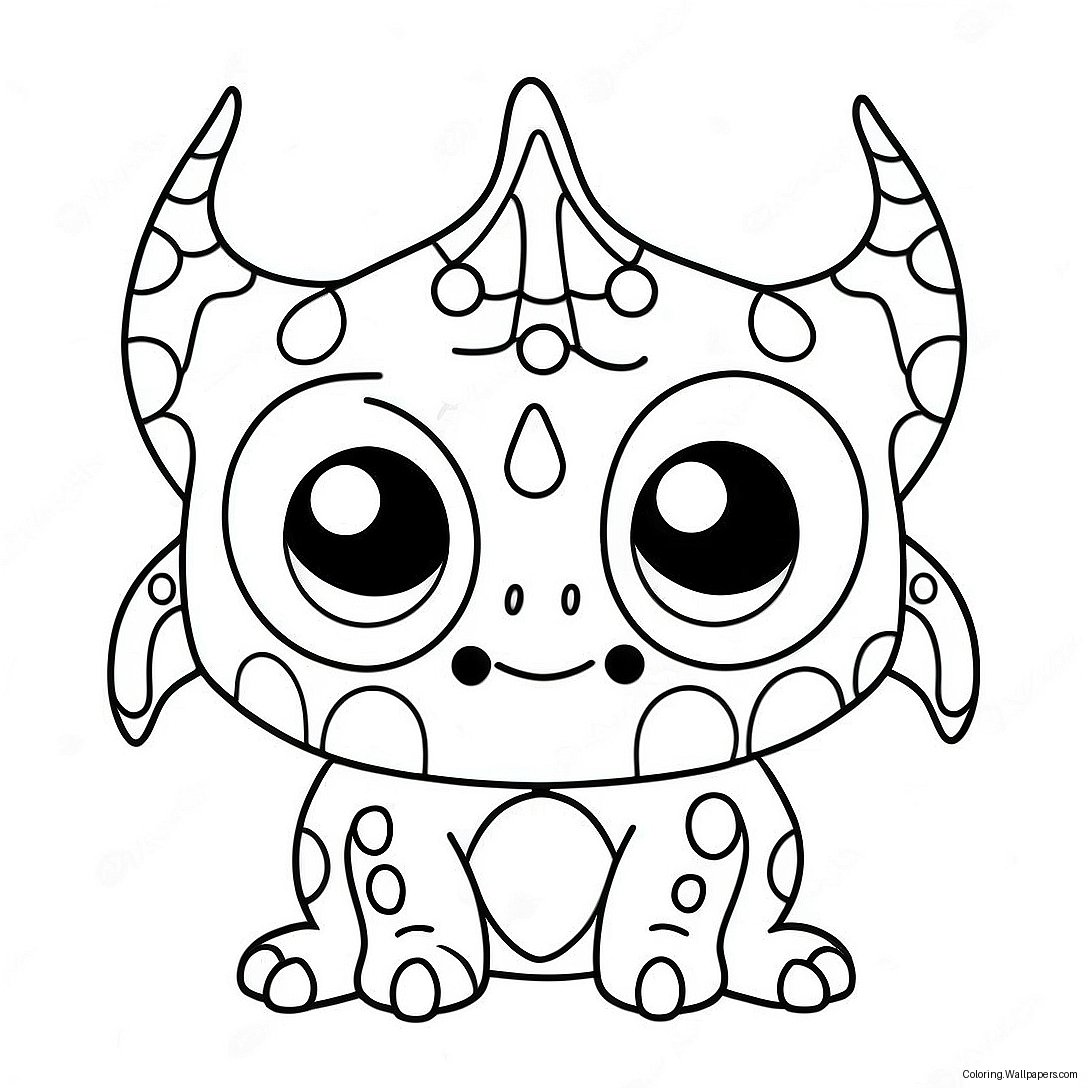 Cute Monster With Big Eyes Coloring Page 16639