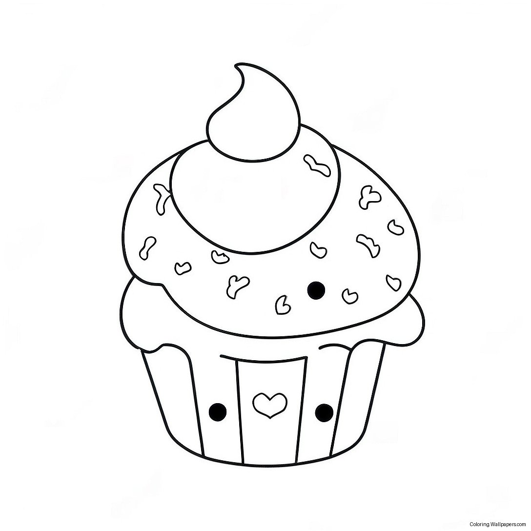 Cute Muffin With Sprinkles Coloring Page 23823