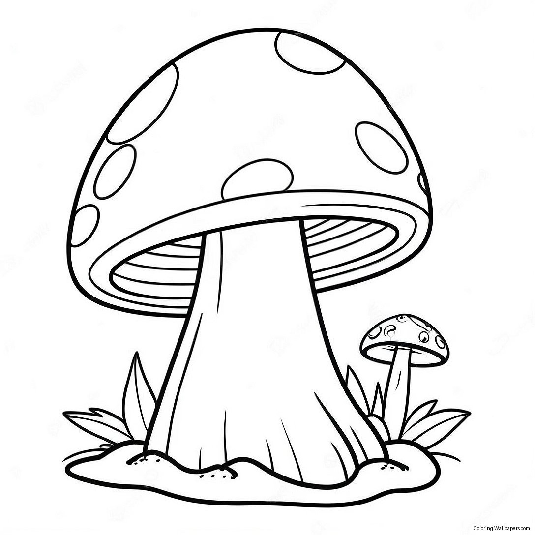 Cute Mushroom Coloring Page 26125