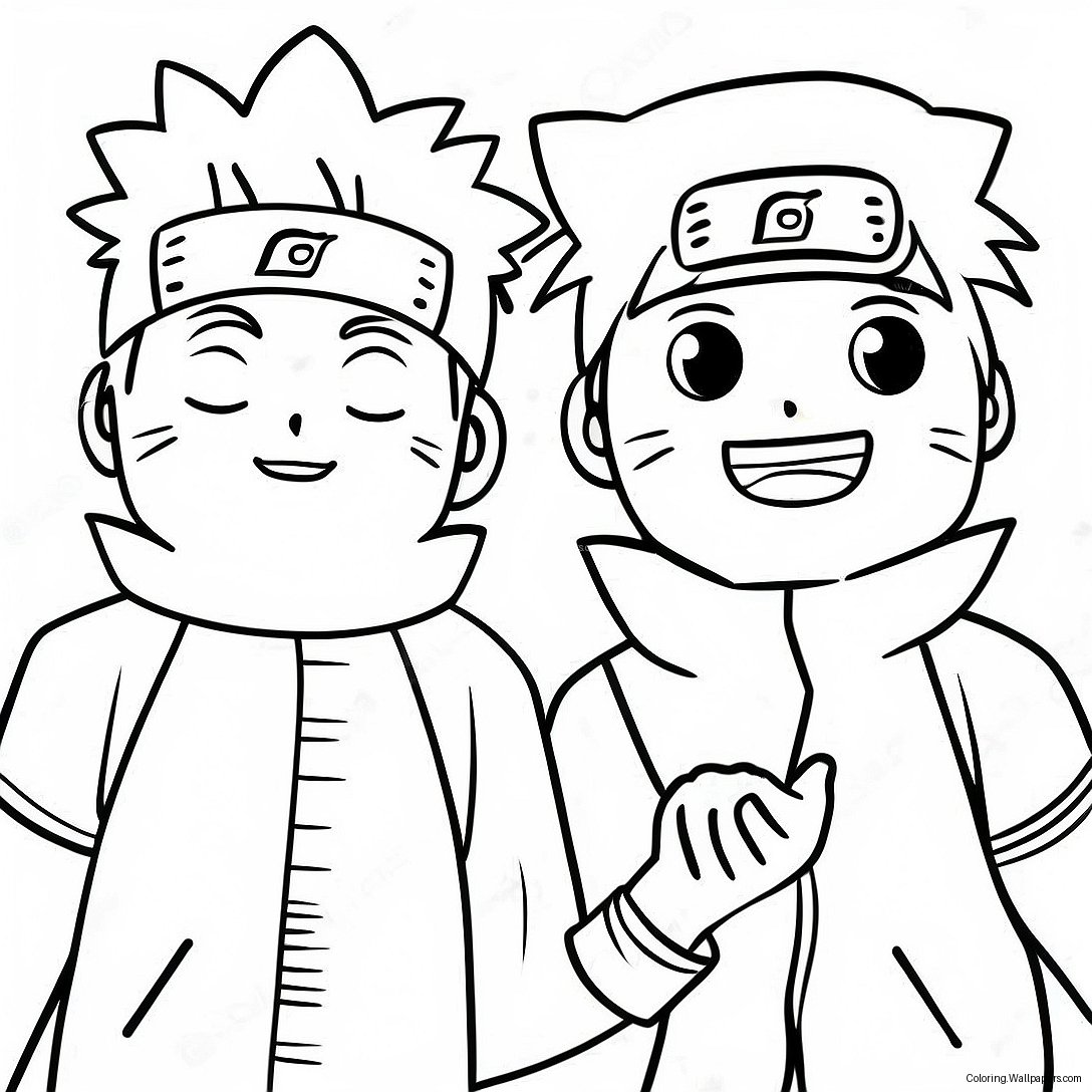 Página Para Colorear De Naruto Y Hinata Sosteniendo Manos 45802