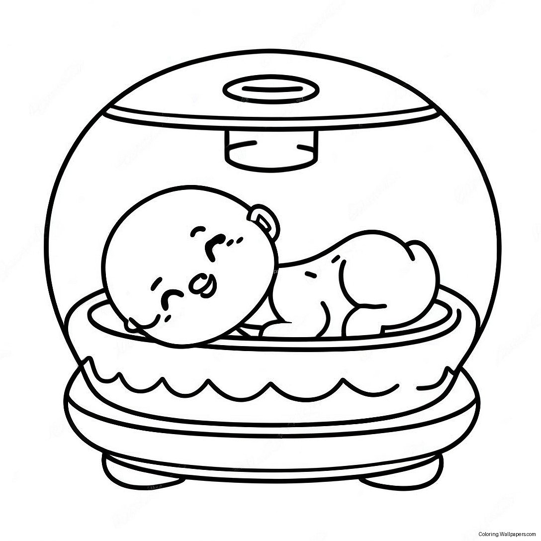 Cute Nicu Baby In Incubator Coloring Page 47434