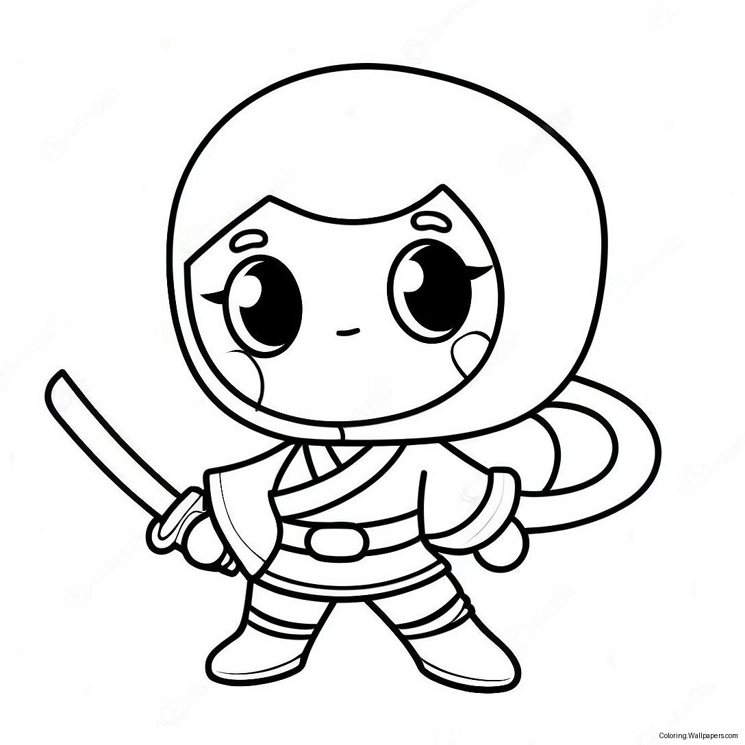 Página Para Colorear De La Linda Ninja Girl 52653