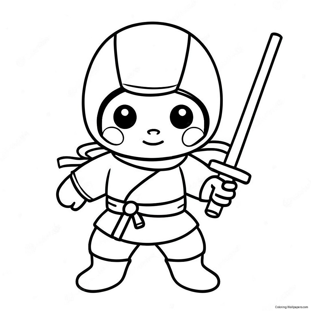 Página Para Colorear De Ninja Lindo Con Una Katana 55913