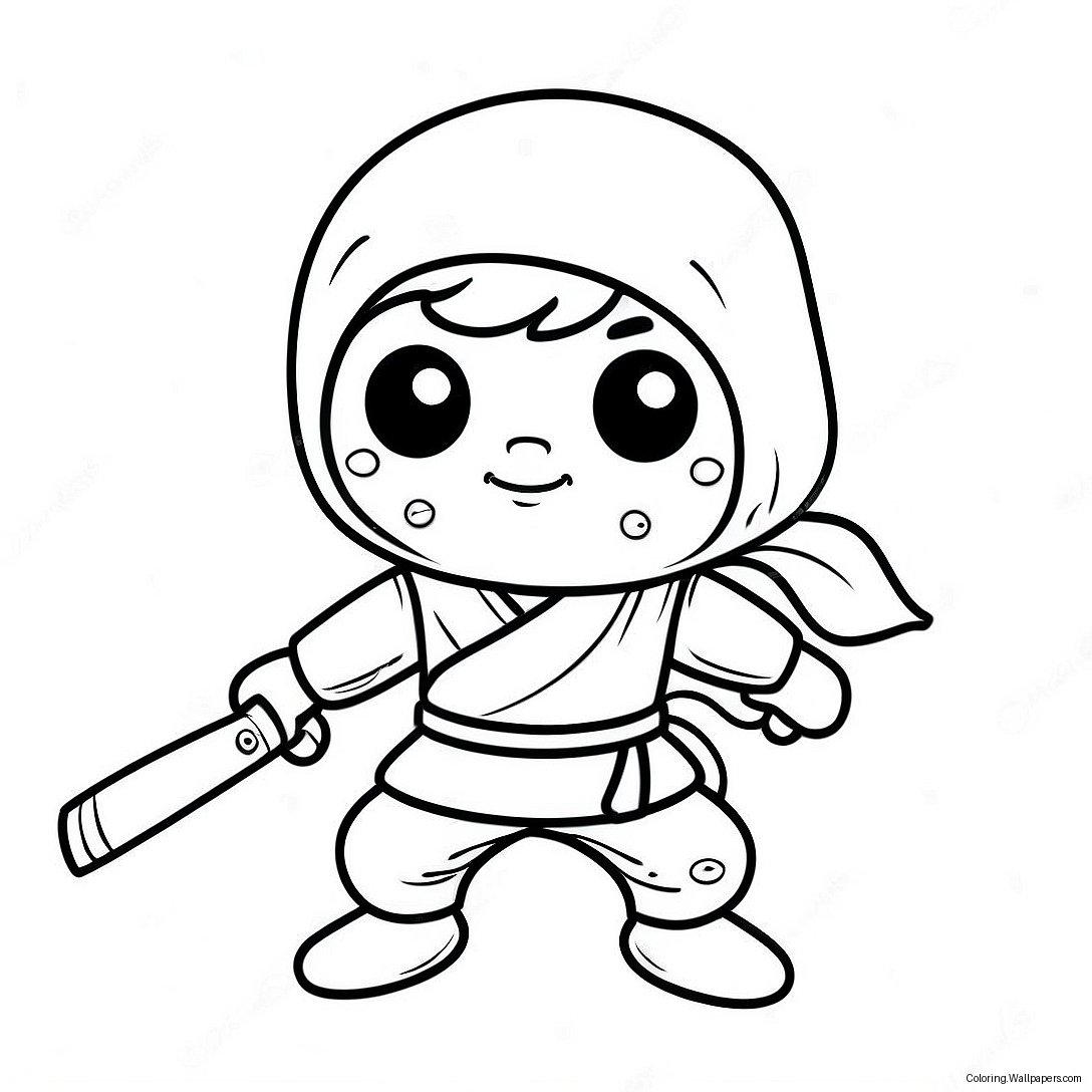 Página Para Colorear De Ninja Lindo Con Una Katana 55916