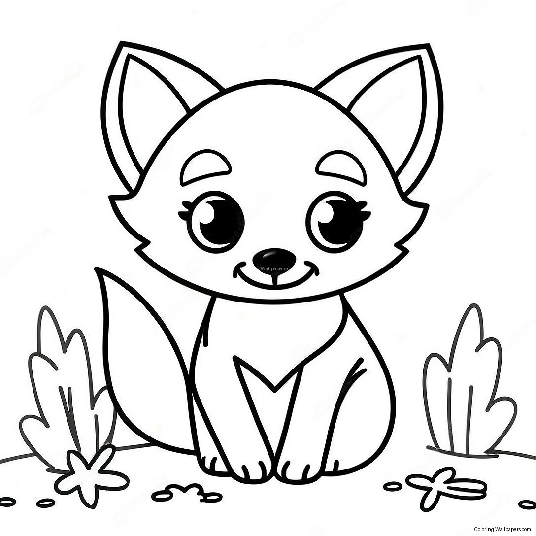 Cute Nocturnal Fox Coloring Page 48218