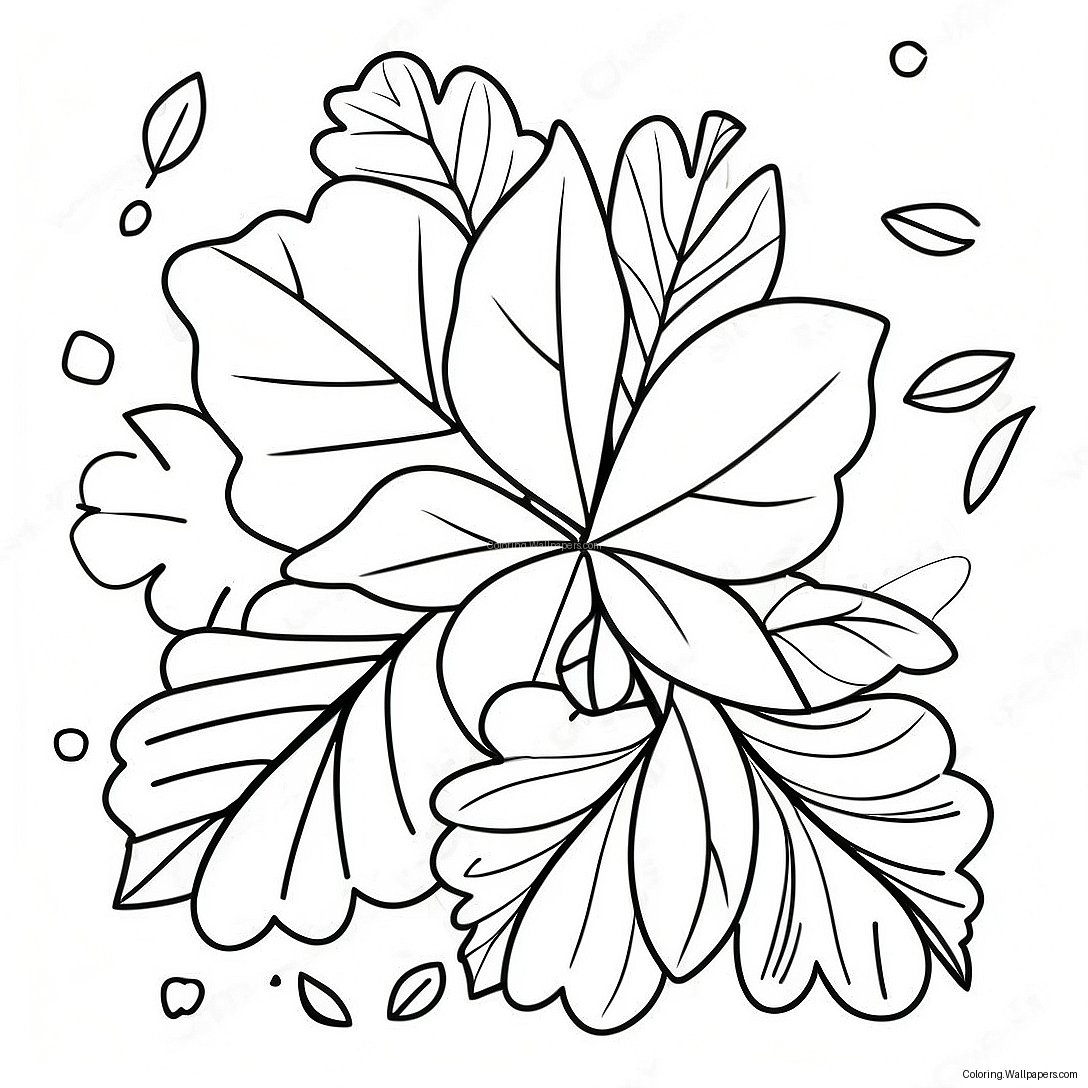 Cute November Leaves Coloring Page 2459