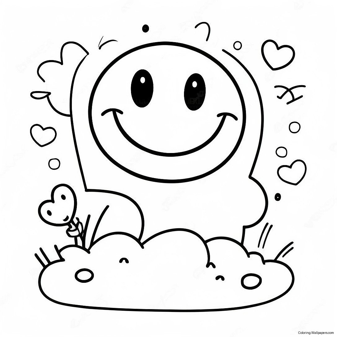 Cute Number 8 With Smiley Face Coloring Page 18371