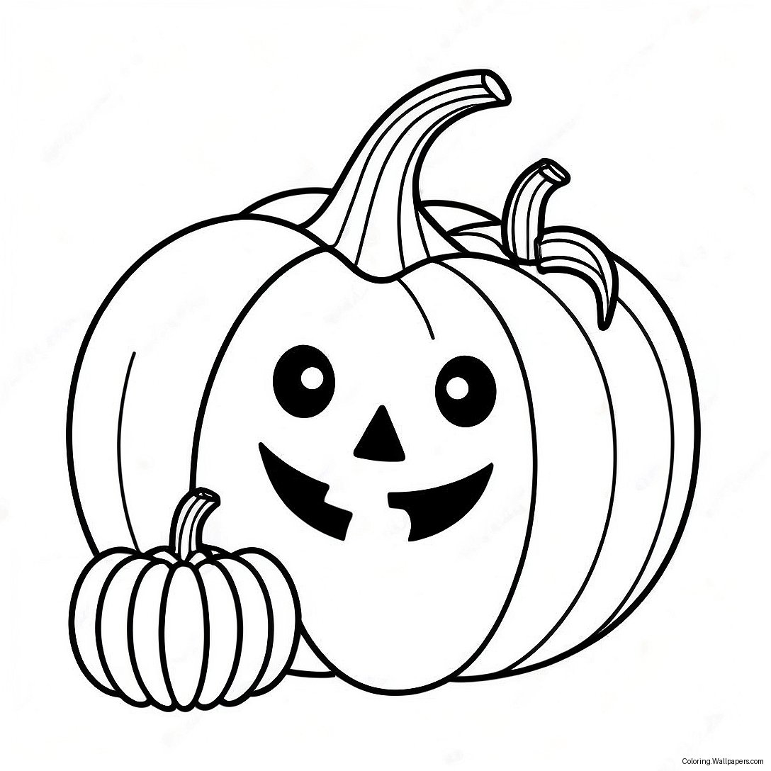 Cute October Pumpkin Coloring Page 20137