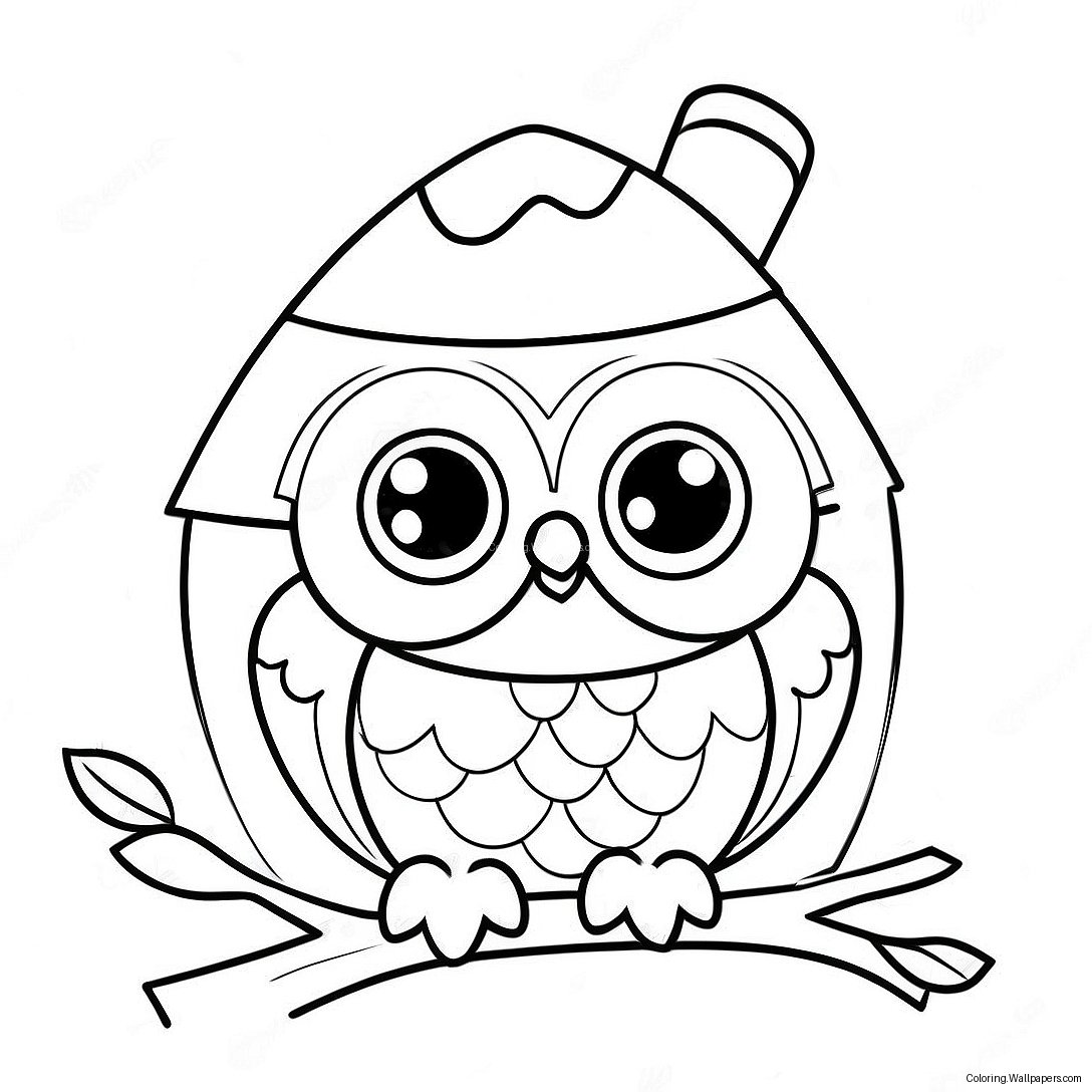 Cute Owl House Coloring Page 1073