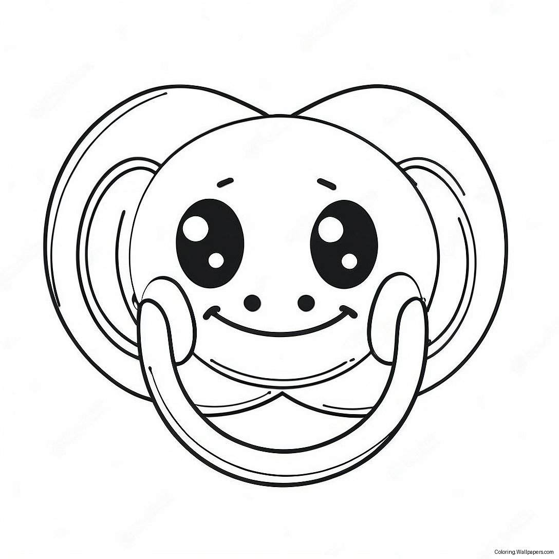 Cute Pacifier With Smiley Face Coloring Page 57421