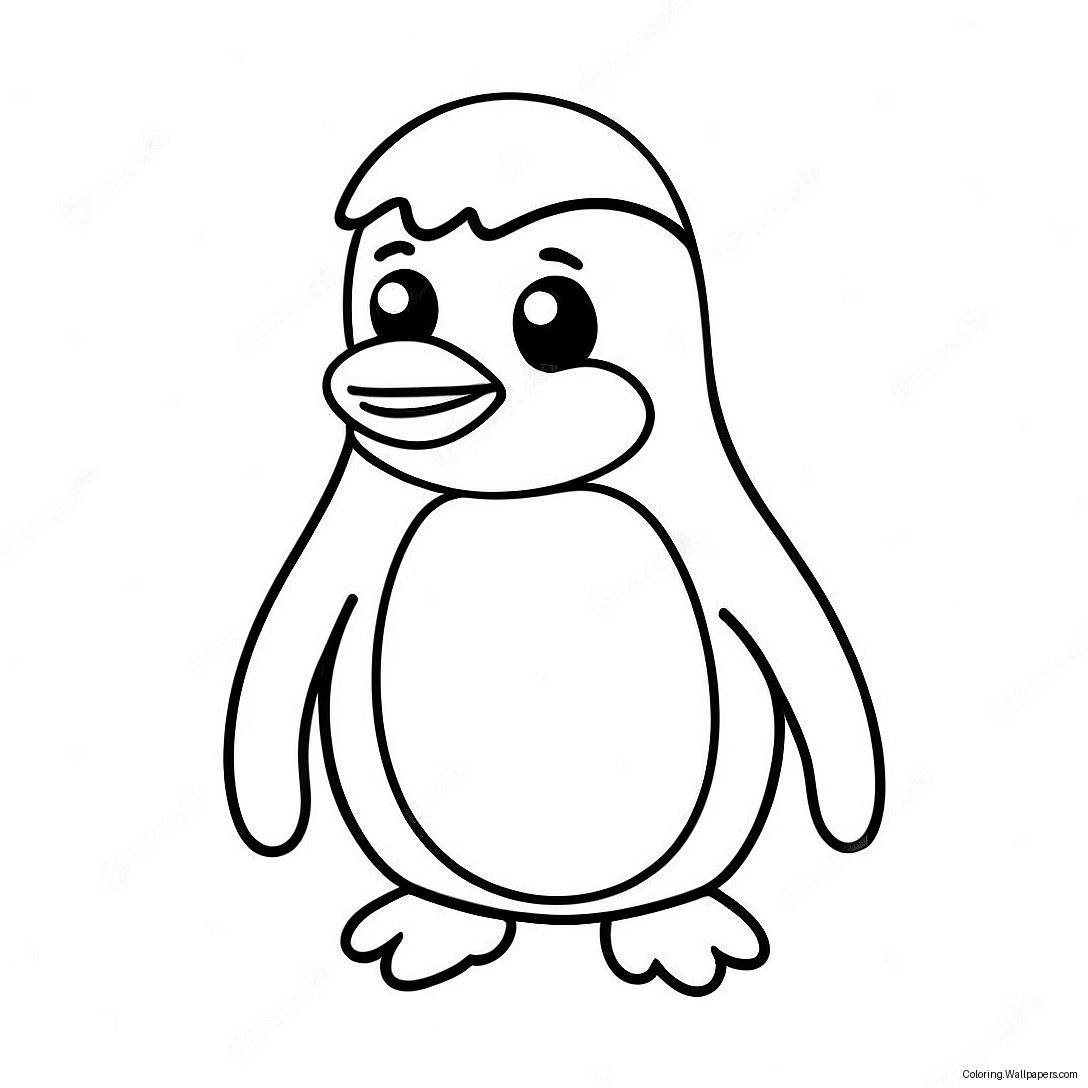 Página Para Colorear De Pingüino Lindos 32627