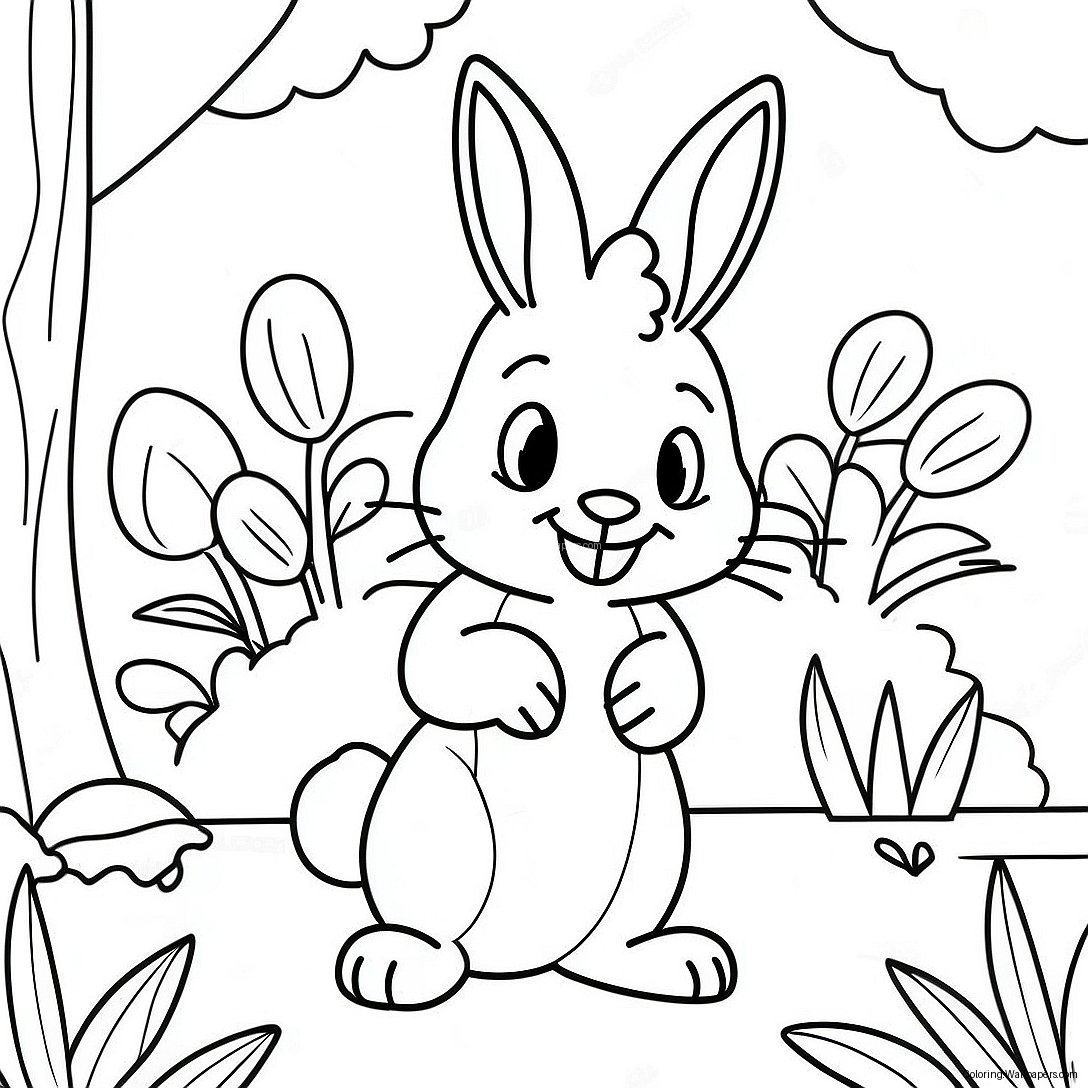 Cute Peter Rabbit In The Garden Coloring Page 7365