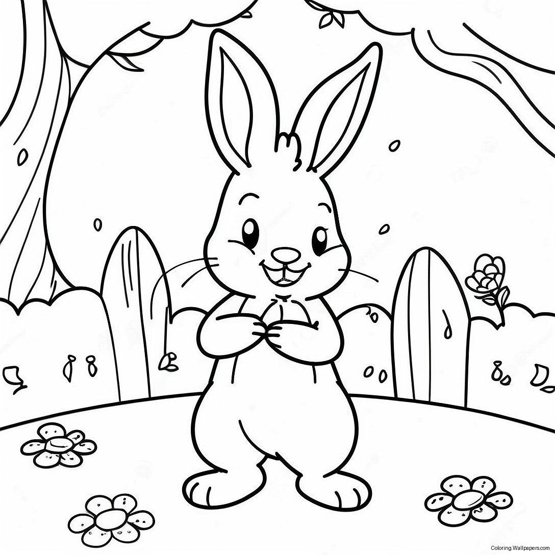 Cute Peter Rabbit In The Garden Coloring Page 7472