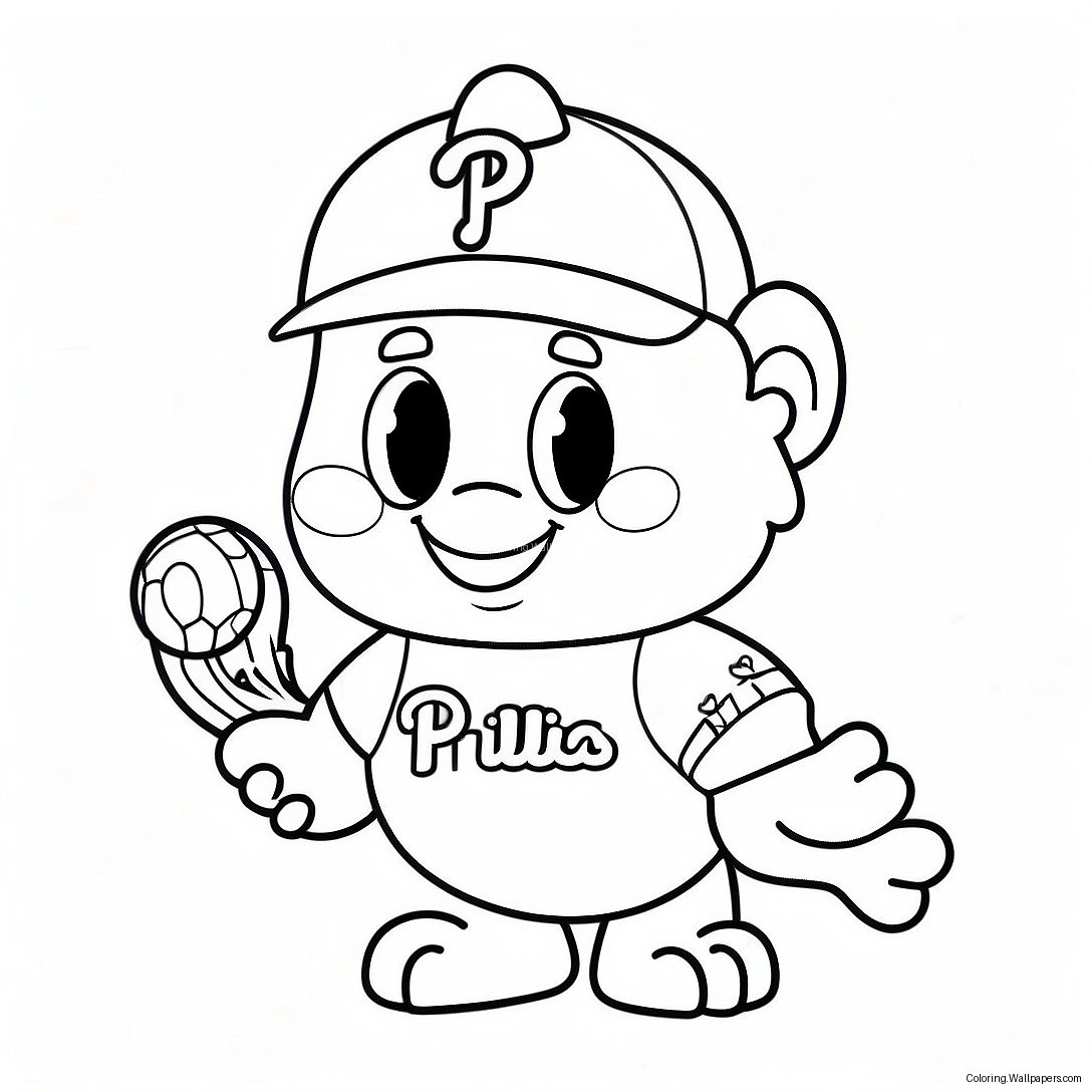 Pagini De Colorat Cu Mascota Drăguță A Phillies 4010