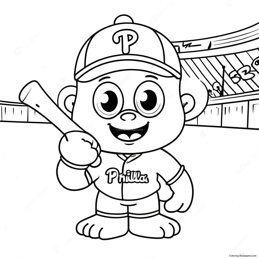 Pagini De Colorat Cu Mascota Drăguță A Phillies 4011