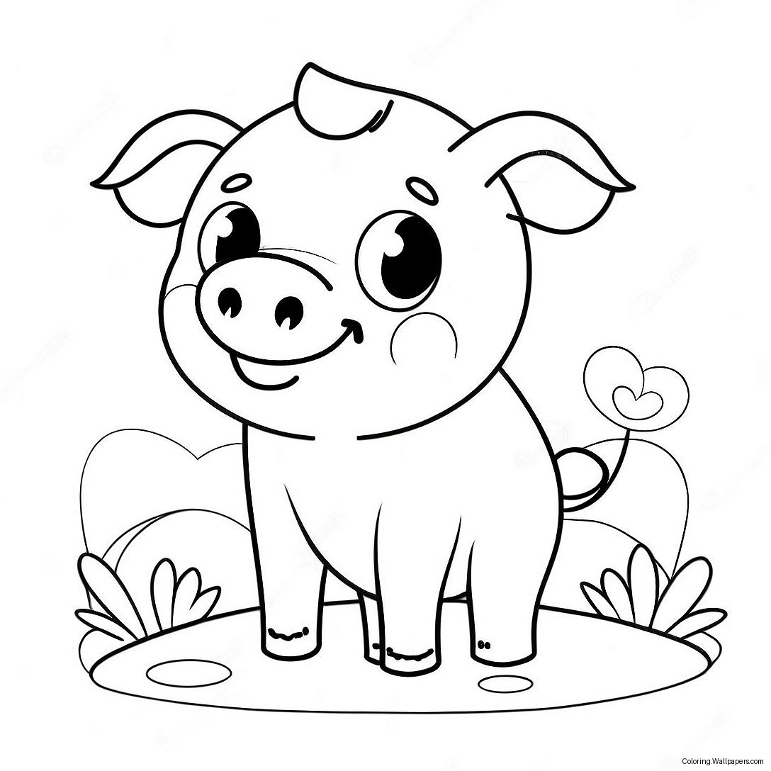 Cute Pig Coloring Page 30205