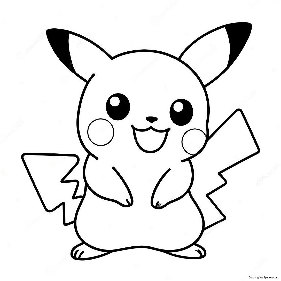 Página Para Colorear De Un Lindo Pikachu Jugando 41721