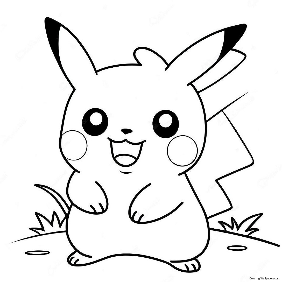 Cute Pikachu Playing Coloring Page 41722