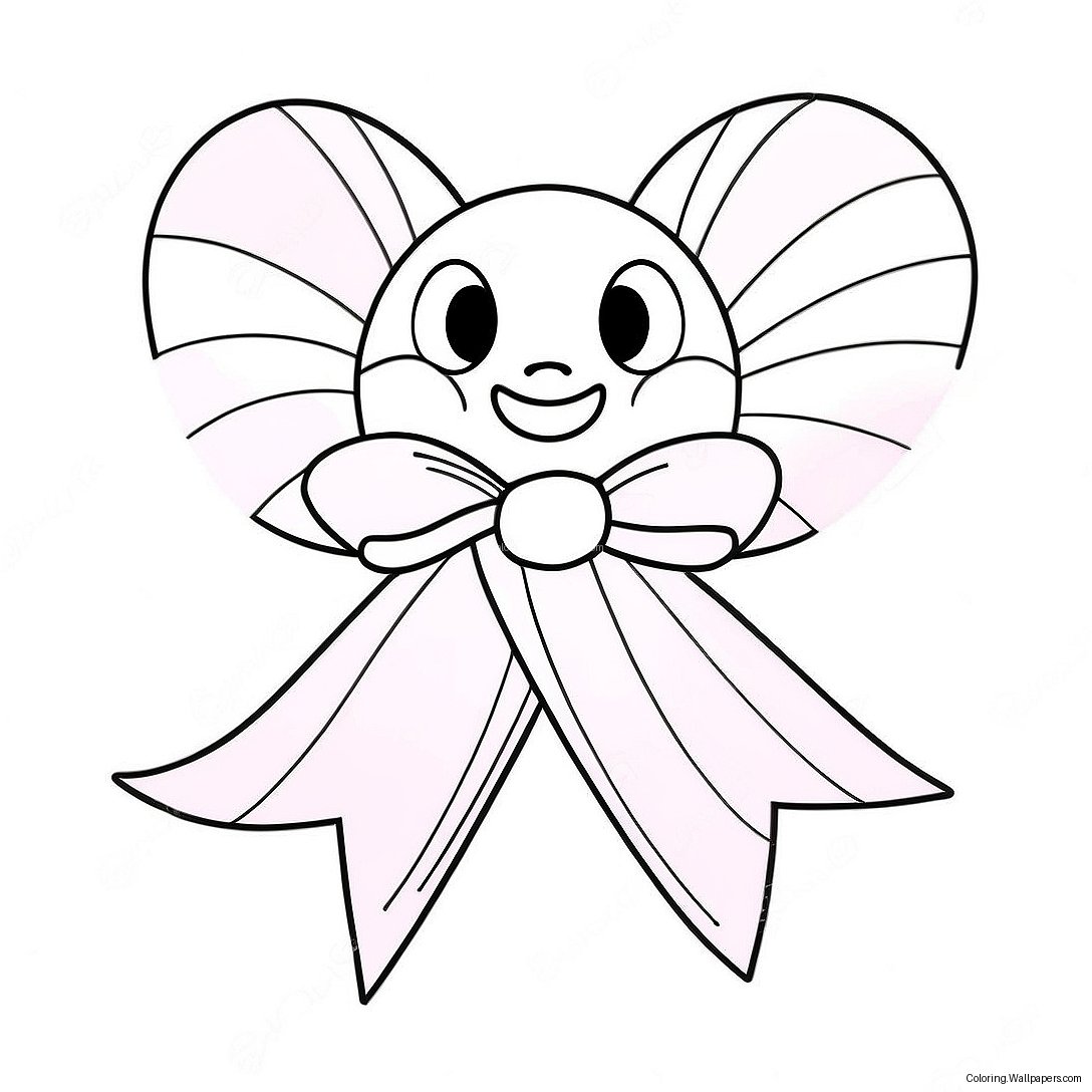 Cute Pink Ribbon Coloring Page 6596