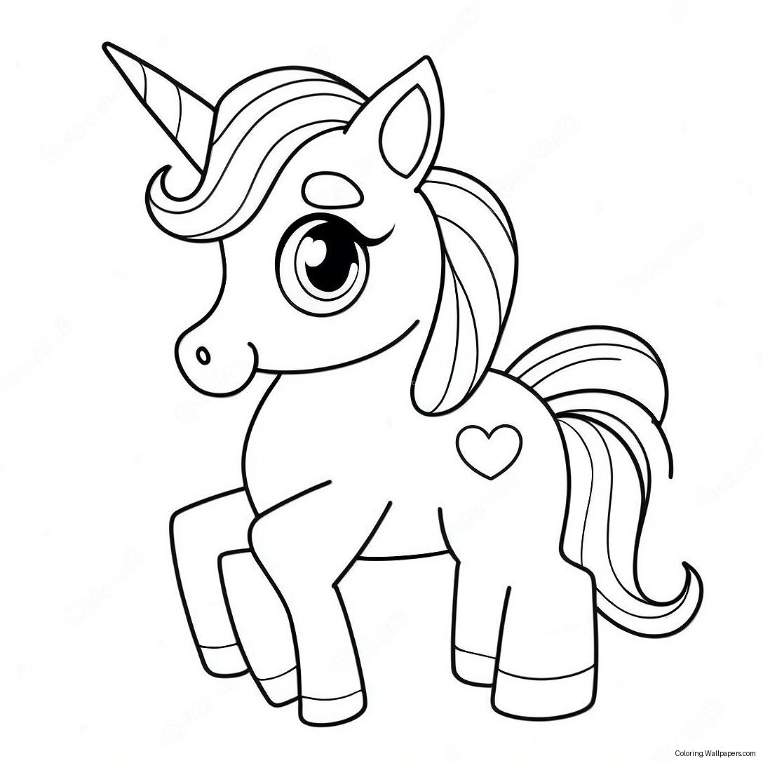 Cute Pink Unicorn Coloring Page 12746