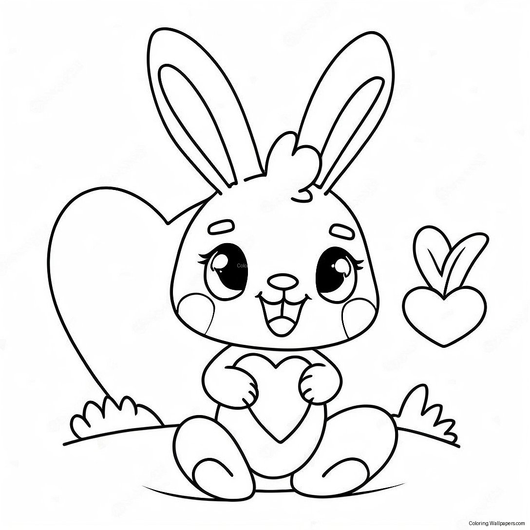 Cute Playboy Bunny With Heart Coloring Page 51614