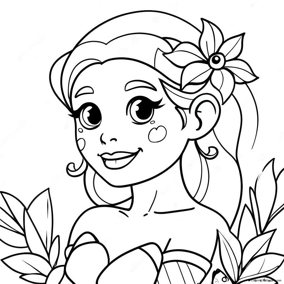 Cute Poison Ivy With Flowers Coloring Page 26927