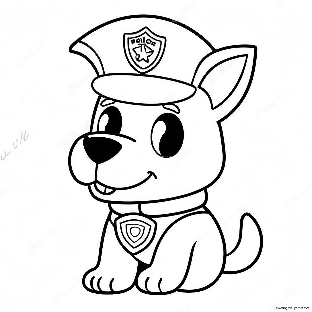 Schattige Politiehond Met Badge Kleurplaat 42337