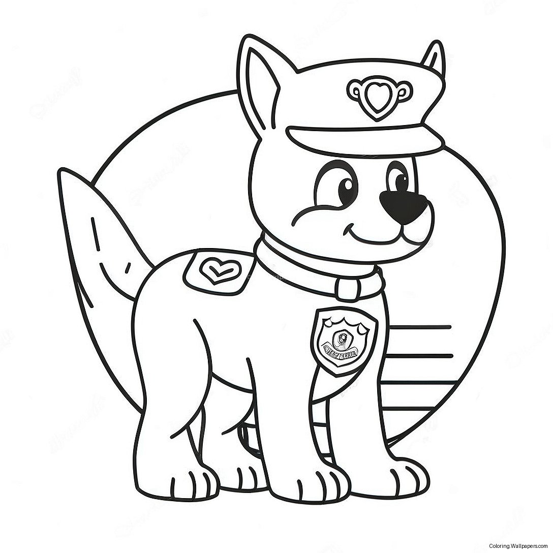 Schattige Politiehond Met Badge Kleurplaat 42339