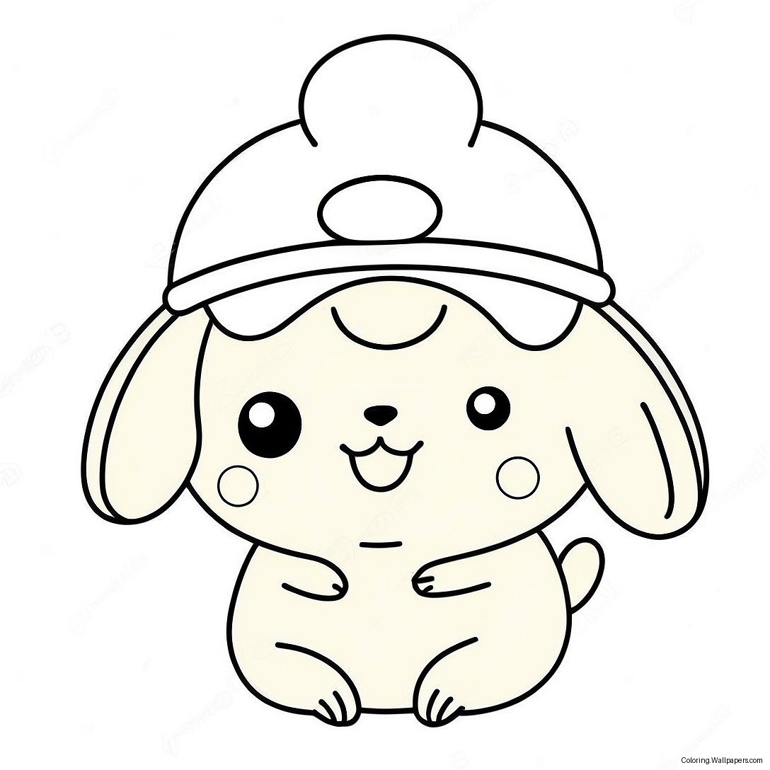 Página Para Colorir De Pompompurin Fofo Com Um Chapéu 226