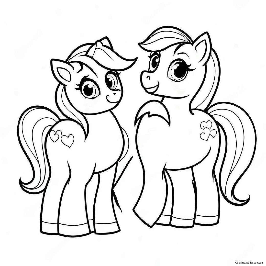 Cute Pony Friends Coloring Page 58487