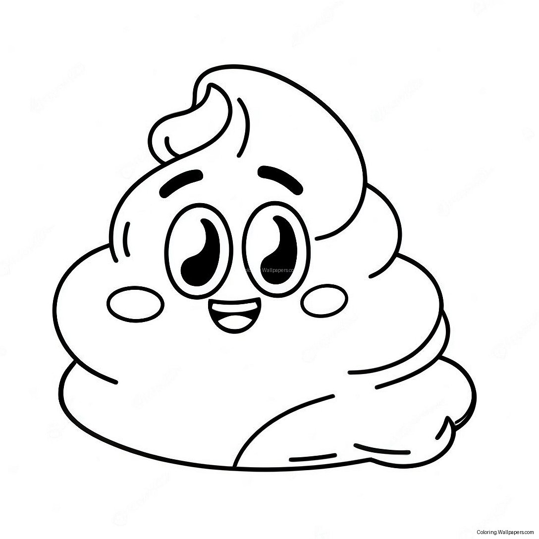 Cute Poop Emoji Coloring Page 2747