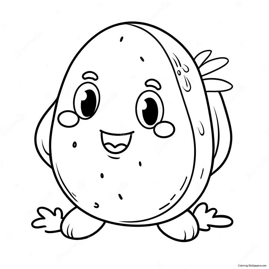 Cute Potato Character Coloring Page 25274