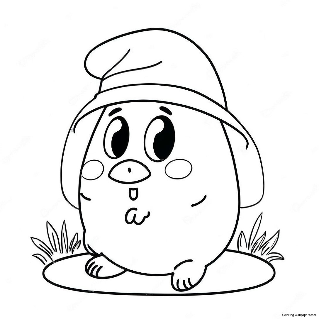 Cute Pou With A Hat Coloring Page 37853