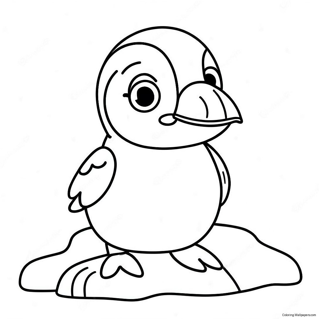 Cute Puffin Rock Characters Coloring Page 13053