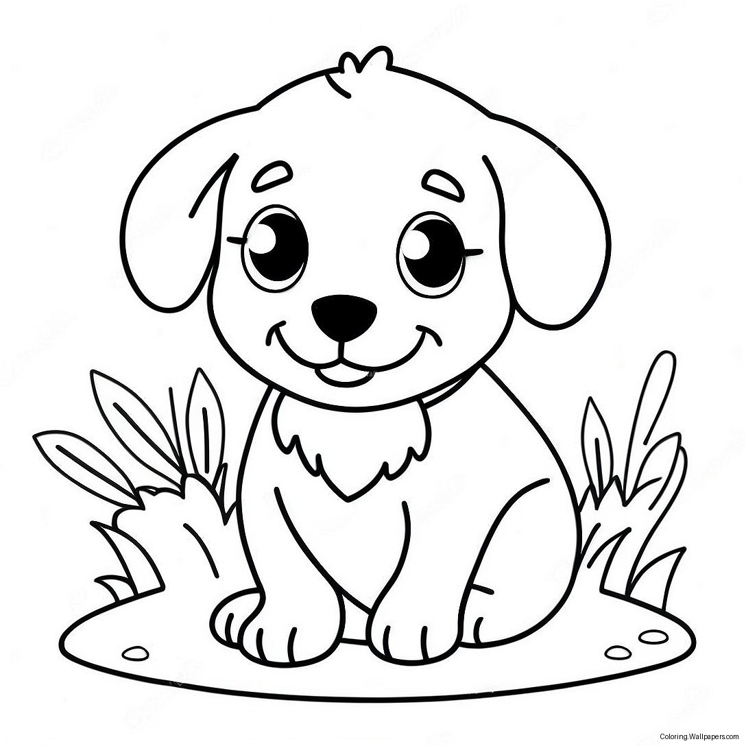 Cute Puppy Coloring Page 55081