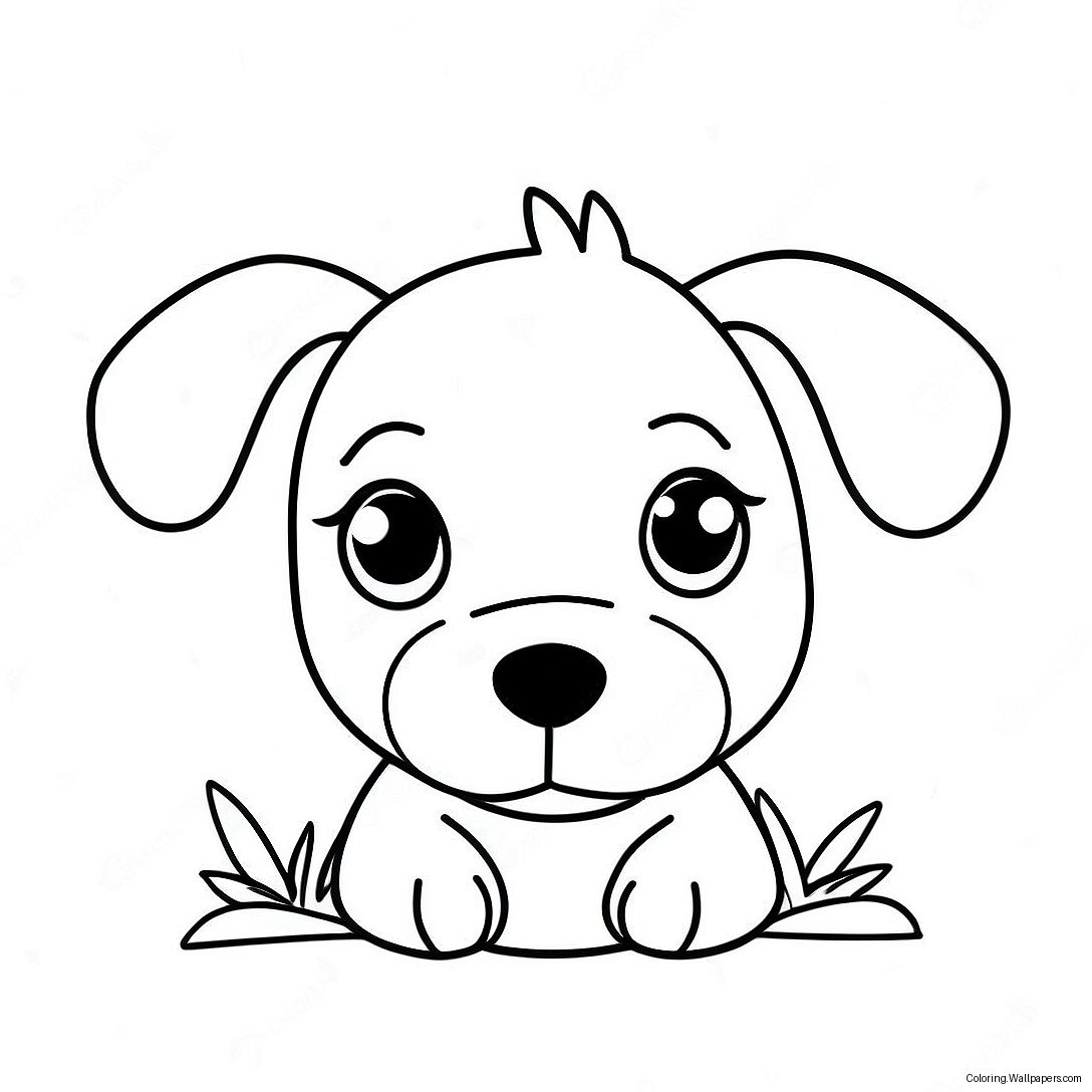 Cute Puppy Coloring Page 55084