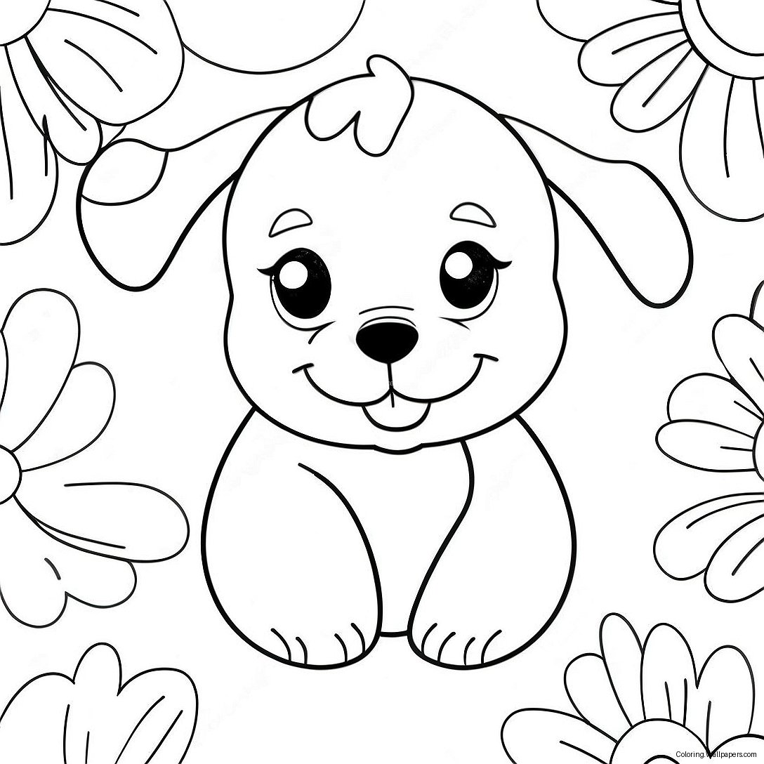 Cute Puppy Paw Print Coloring Page 39993