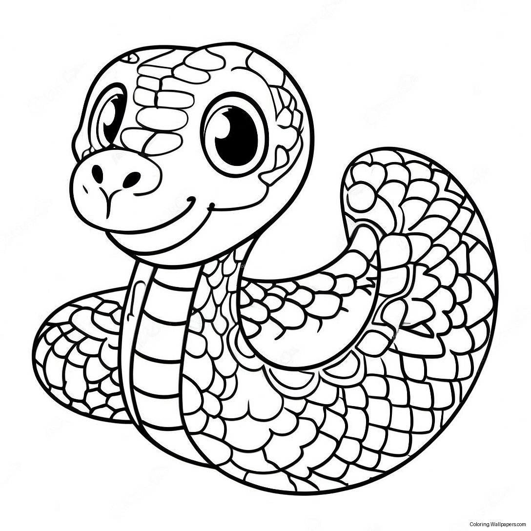 Cute Python Snake Coloring Page 22559