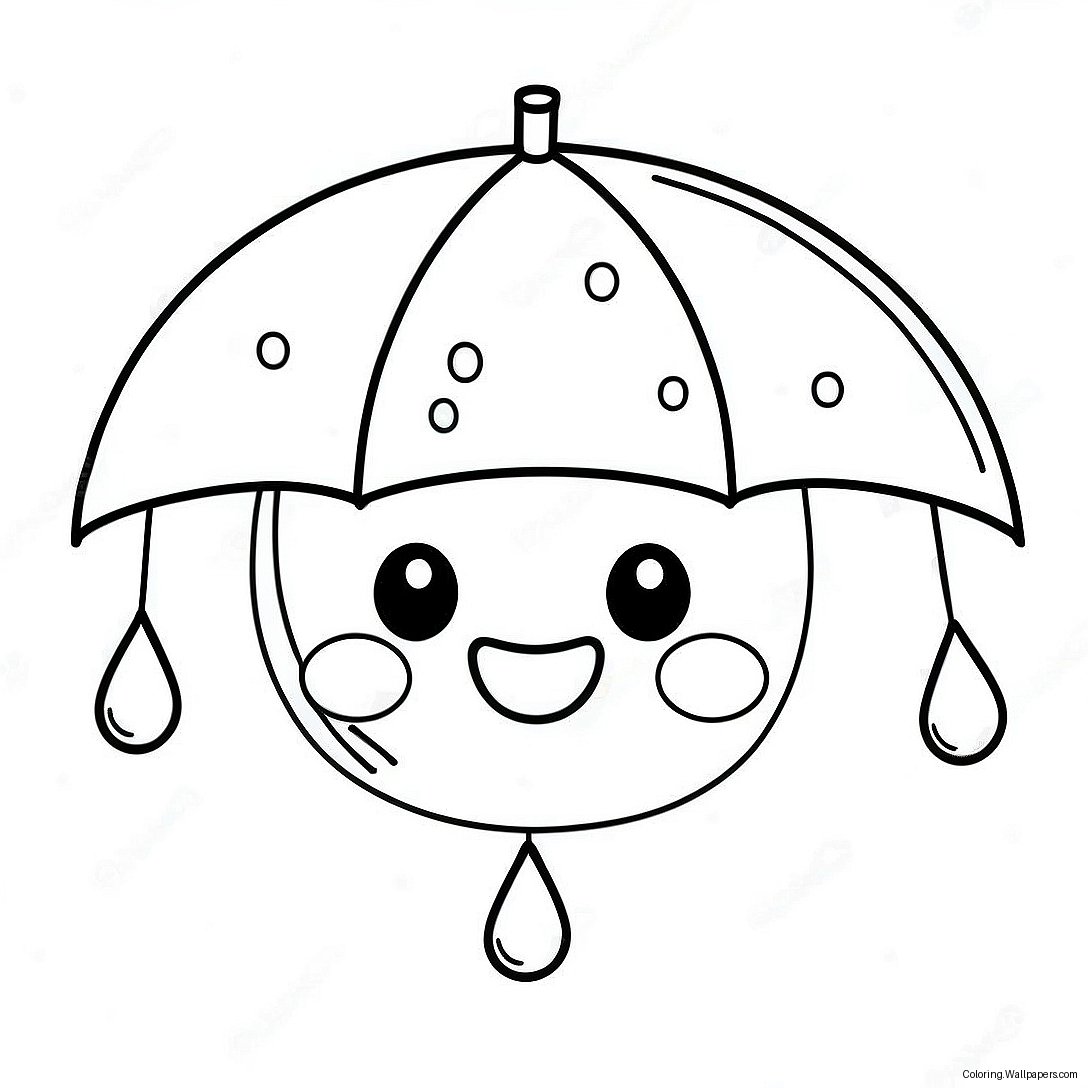 Page À Colorier Goutte De Pluie Mignonne Avec Visage Souriant 45740