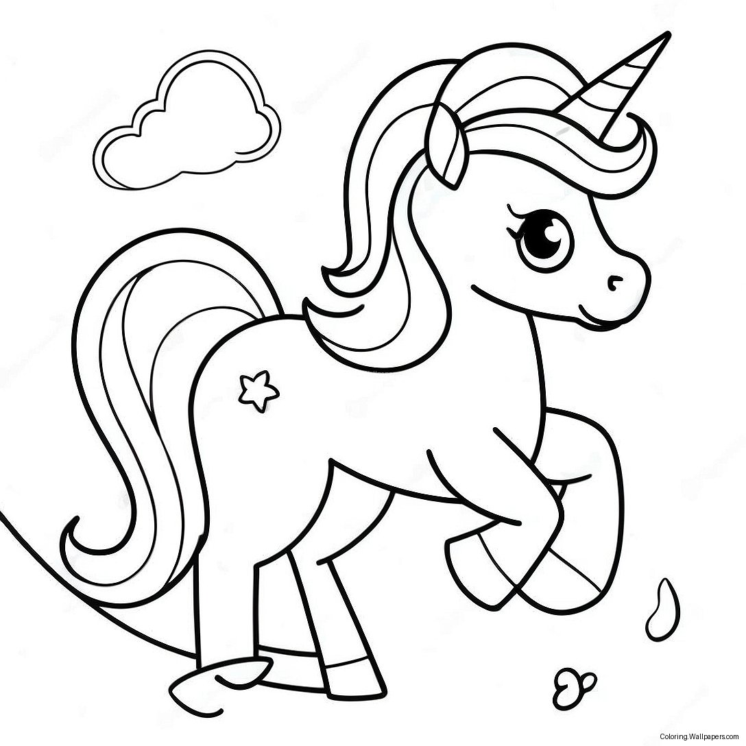 Cute Rainbow Unicorn Rainbocorn Coloring Page 34862