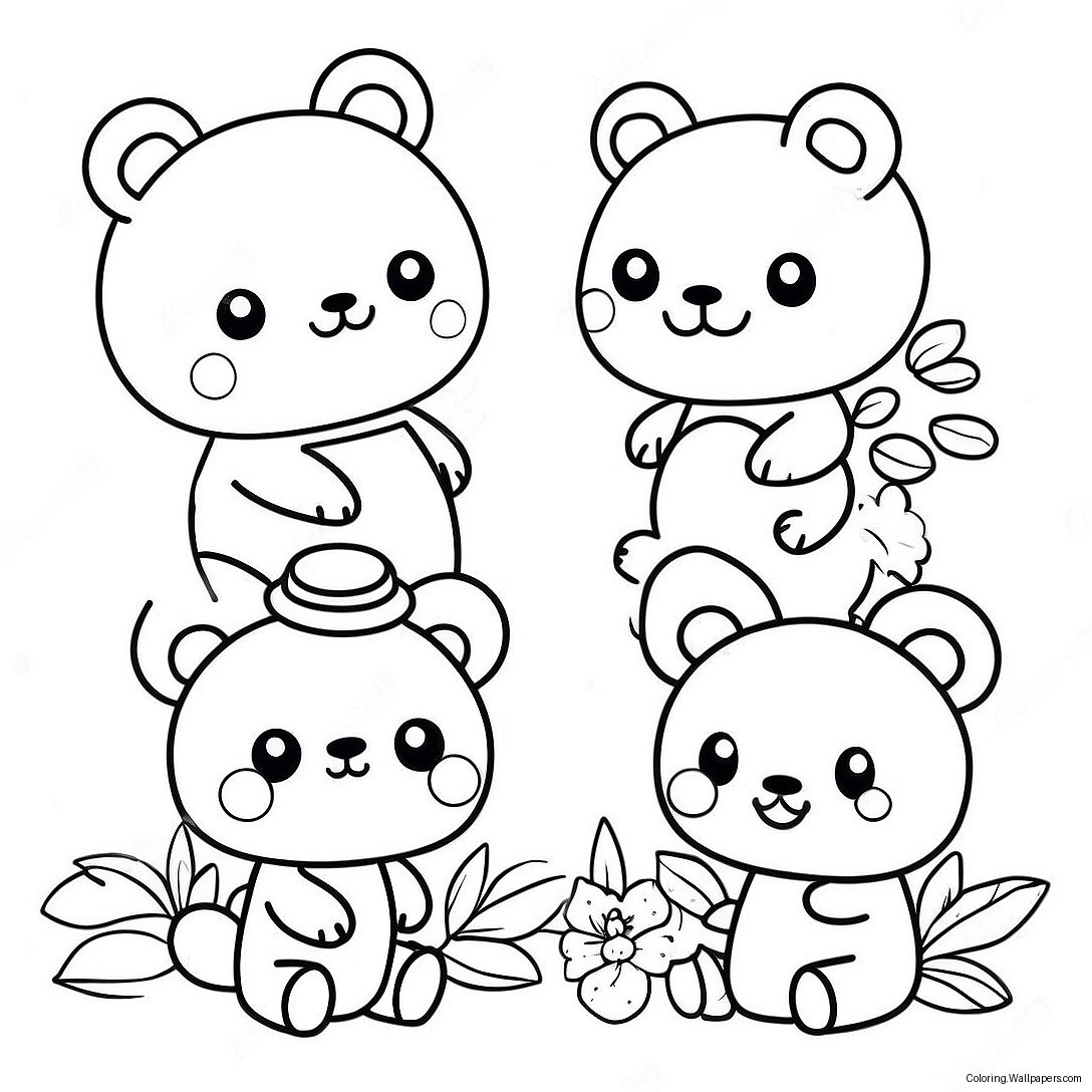 Cute Rilakkuma And Friends Coloring Page 10693