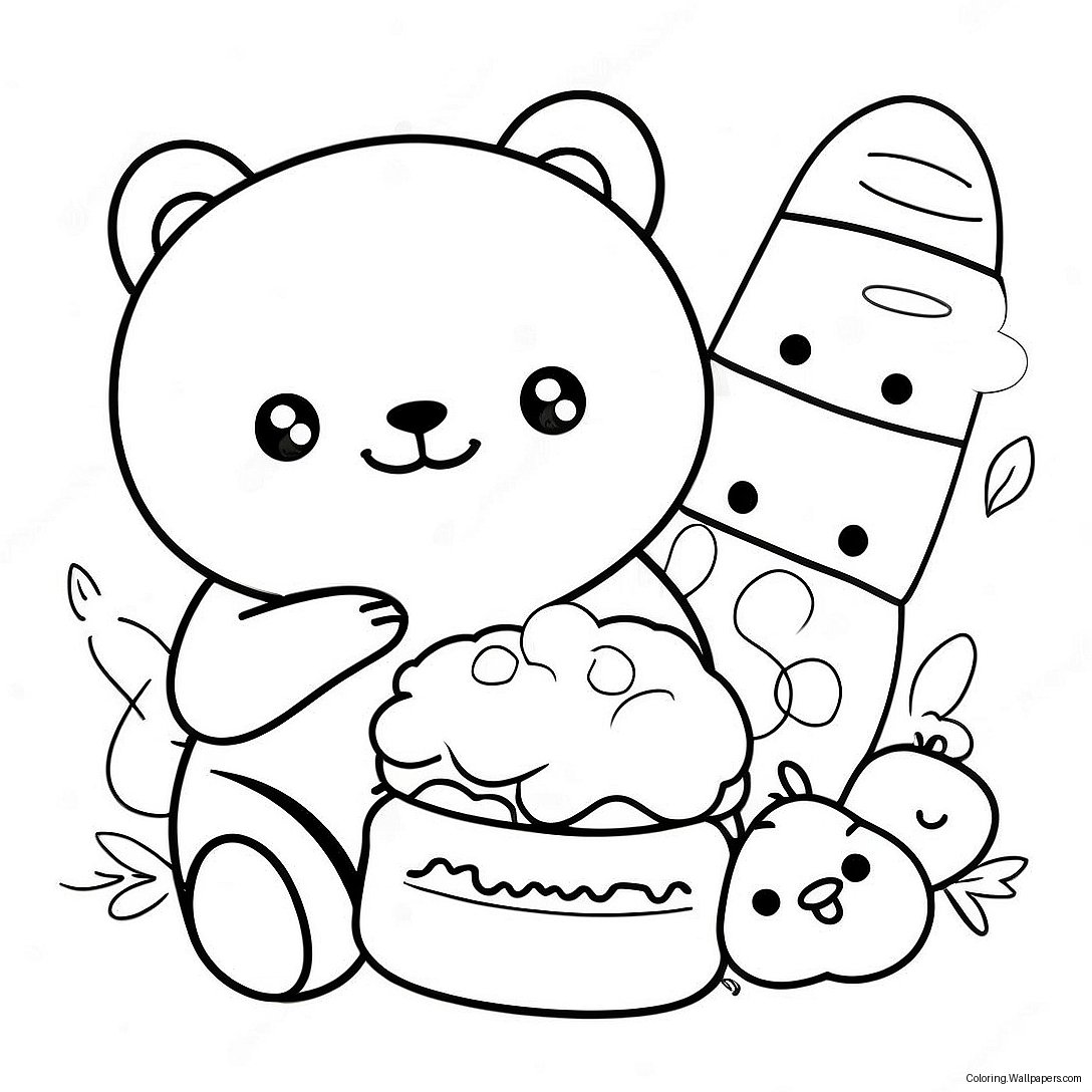 Página Para Colorear De Rilakkuma Y Sus Amigos Lindos 10694